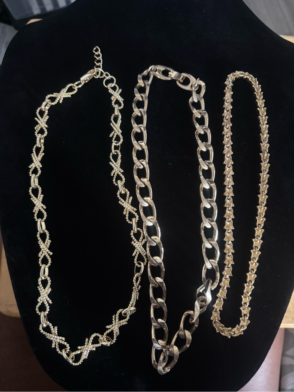 Gold-Tone Triple Necklace Set — Layered Women’s Necklaces
